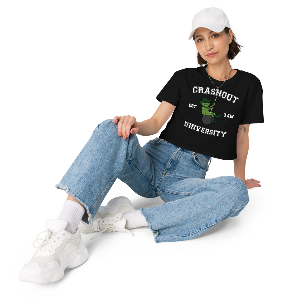 Green Crashout University Women’s crop top