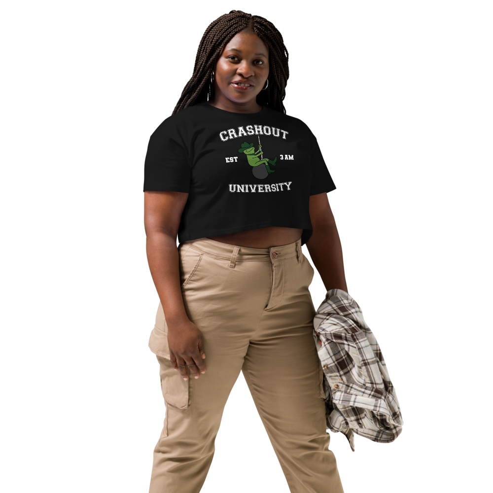 Green Crashout University Women’s crop top